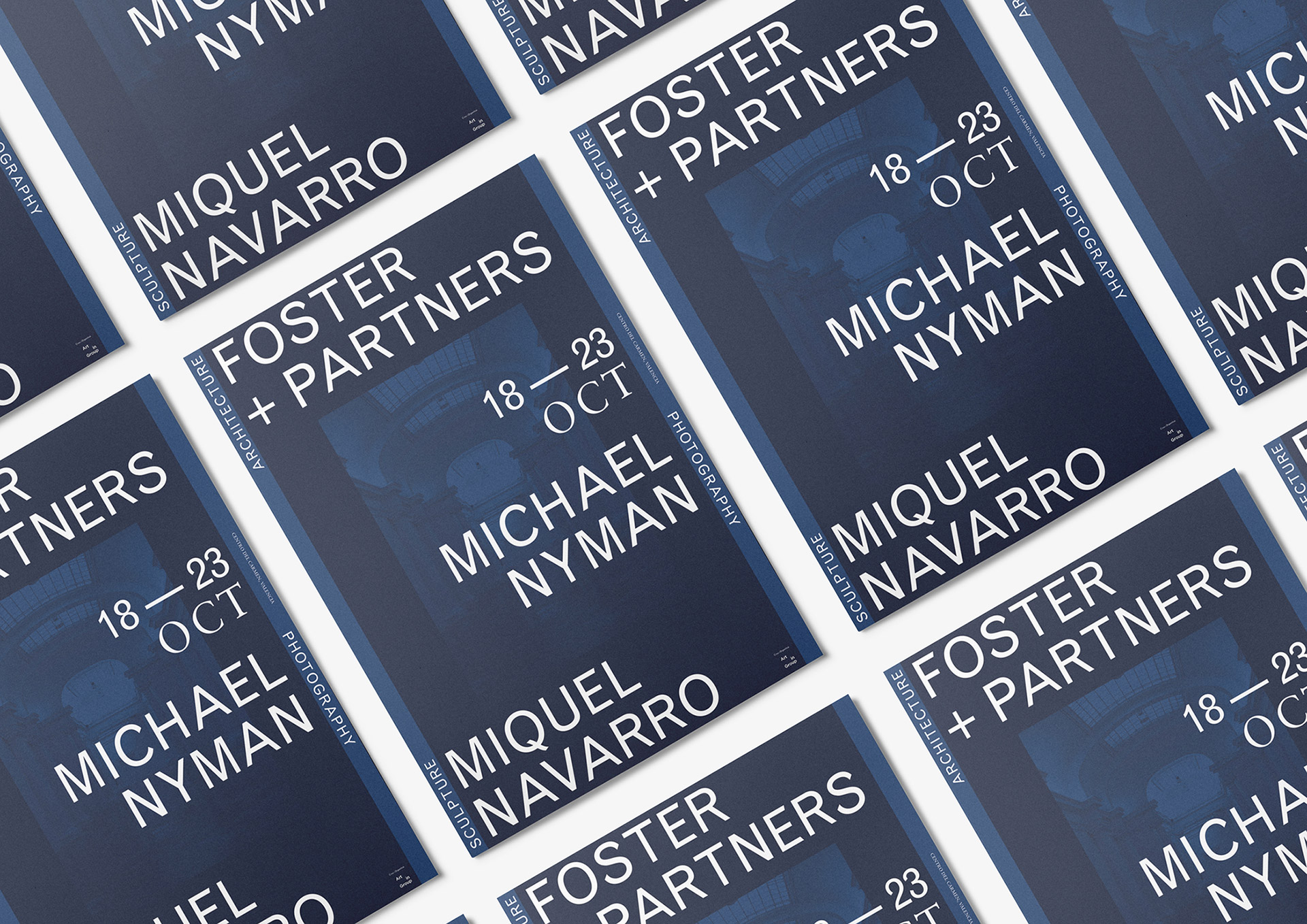 Miradas - Diseño y identidad visual para la exposición Miradas con Foster+Partners, Miguel Navarro y Michael Nyman