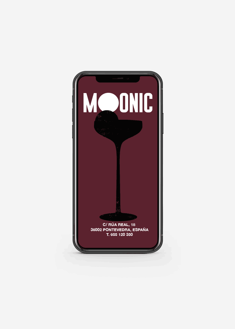 Identidad gráfica para Moonic, bar en Pontevedra